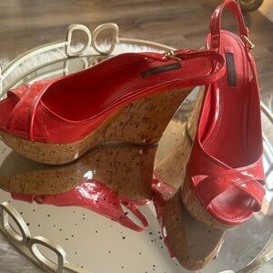 Coral wedge Louis Vuitton wedge